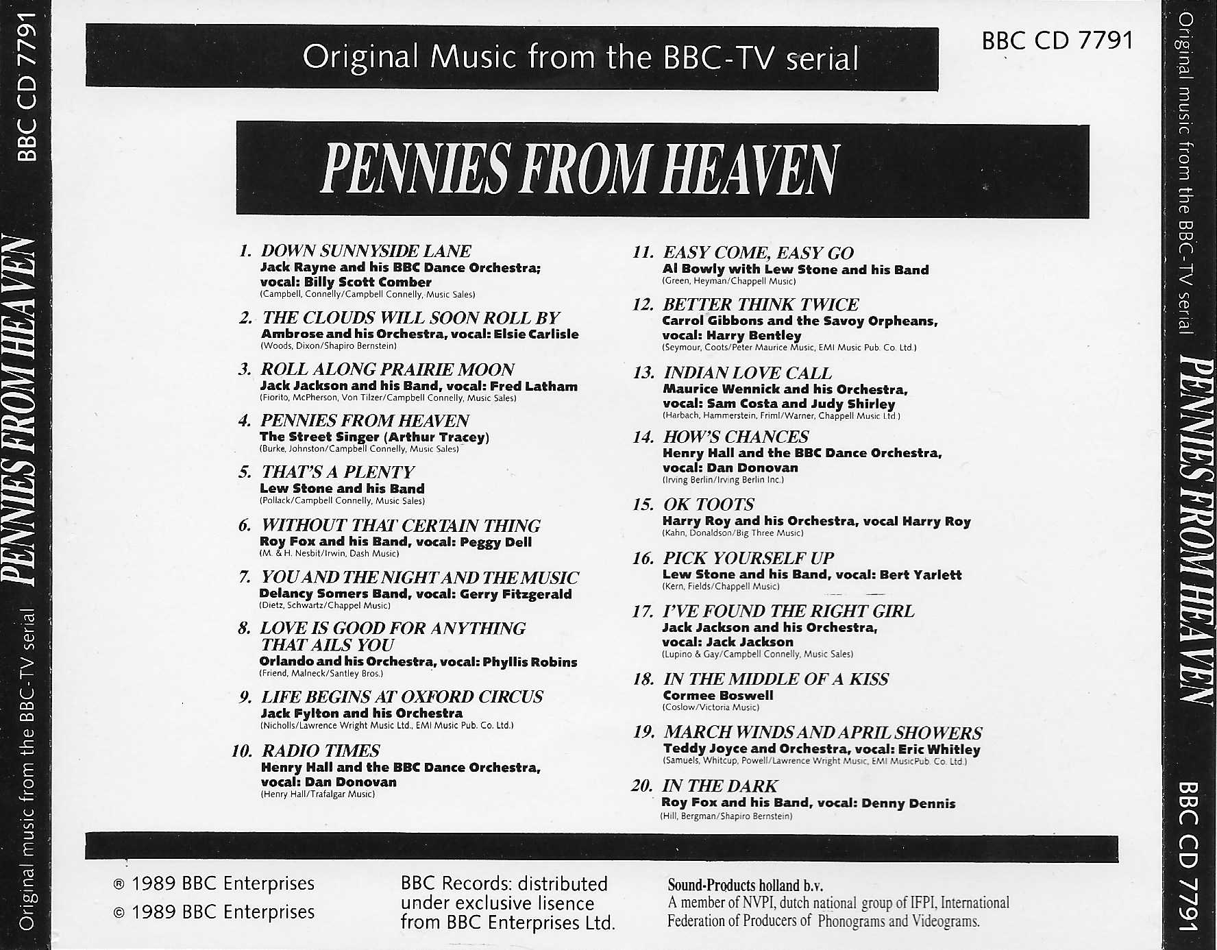 Picture of BBCCD7791 Pennies from Heaven by artist Various from the BBC records and Tapes library